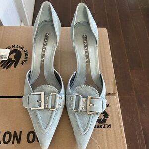 Gianni Bini Light Blue Suede Kitten Heels